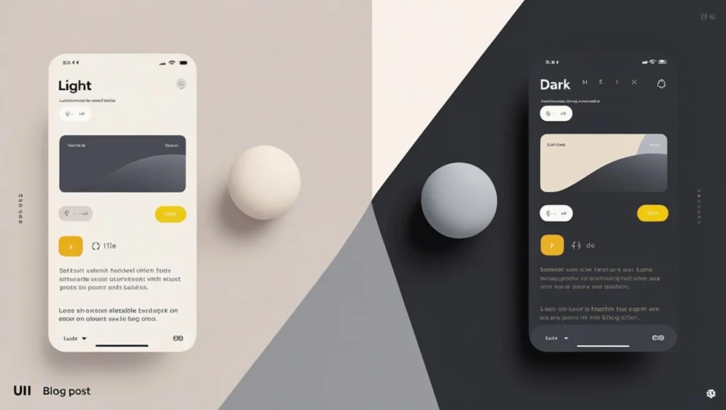 Comparison of dark mode and light mode user interface showing flexible design principles in action